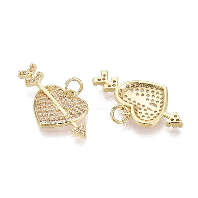 Valentine's Day Brass Micro Pave Clear Cubic Zirconia Pendants KK-Q072-10G-1