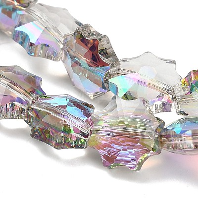 Electroplate Transparent Glass Beads EGLA-H112-04HR-01-1