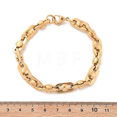 304 Stainless Steel Oval Link Chain Bracelets for Women Men BJEW-F488-29G-1