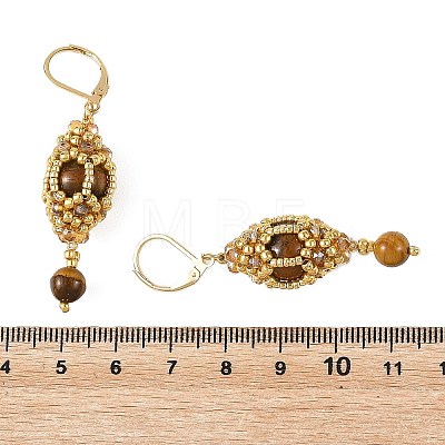 Gemstone Leveback Earrings for Women EJEW-MZ00785-1