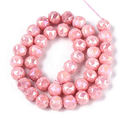 Anti-Tarnish Electroplate Glass Beads Strands X-GLAA-N010-10mm-04-1
