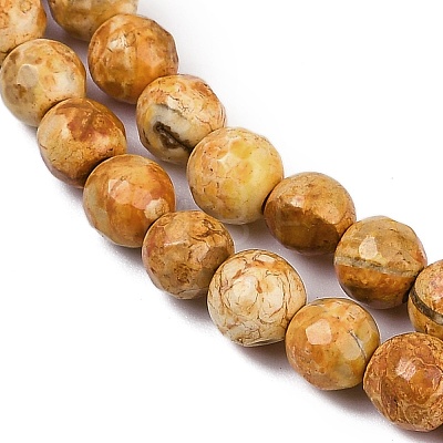 Natural Fire Crackle Agate Beads Strands G-C082-A01-44-1