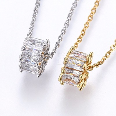 304 Stainless Steel Pendant Necklaces NJEW-H486-18-1