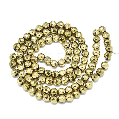 Electroplate Non-magnetic Synthetic Hematite Beads Strands G-S352-44B-01-1