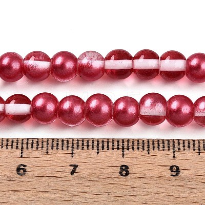 Baking Paint Transparent Glass Beads Strands DGLA-N011-6mm-06-1