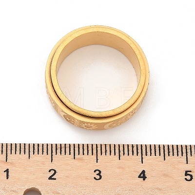 Star & Moon & Sun 304 Stainless Steel Rotatable Finger Ring LS-PW-WG61315-09-1