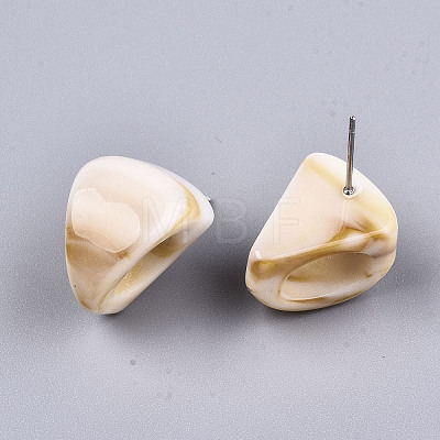 Opaque Resin Stud Earrings EJEW-T012-07-A01-1