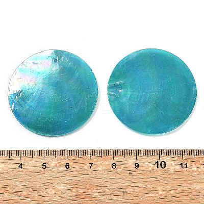 Spray Painted Natural Capiz Shell Pendants X-SSHEL-Z002-01-1