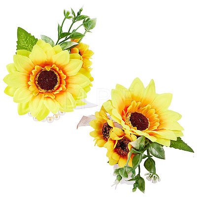 Silk Cloth Imitation Flower Wrist AJEW-CP0001-39-1