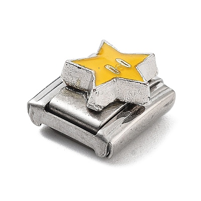 Star 304 Stainless Steel Enamel Connector Charms STAS-L023-003E-1