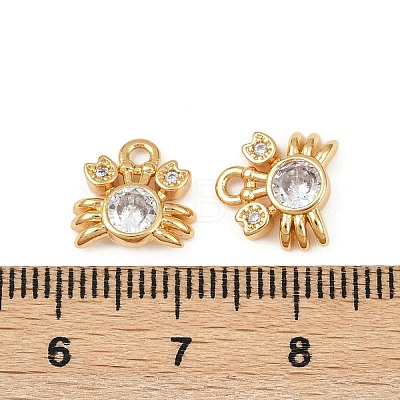 Ocean Theme Brass Micro Pave Cubic Zirconia Charms KK-F902-08E-G-1