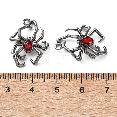 Alloy & Ruby Rhinestone Pendants FIND-G118-07B-02-1