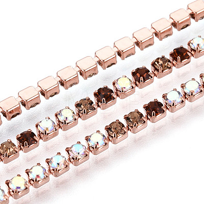Iron Rhinestone Cup Chains CH-T007-02A-08-1