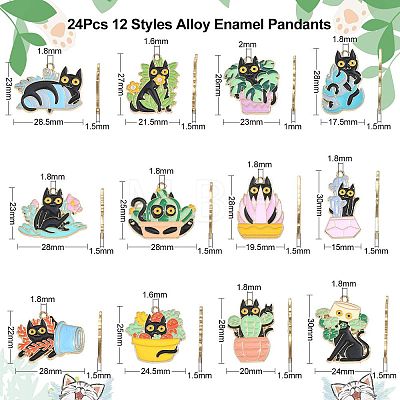 24Pcs 12 Styles Alloy Enamel Pandants ENAM-CJ0005-09-1
