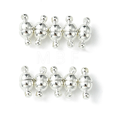 10Pcs Round Brass Magnetic Clasps with Loops KK-FS0001-34S-1
