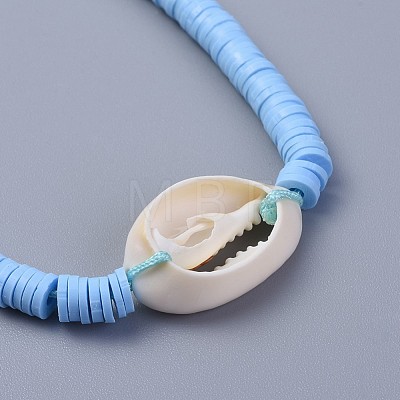 Eco-Friendly Handmade Polymer Clay Heishi Beads Braided Bracelets BJEW-JB04318-04-1