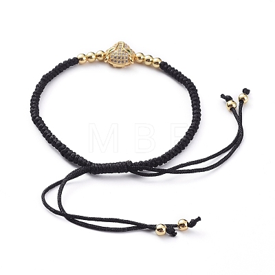 Leopard Adjustable Brass Nylon Thread Braided Bracelets BJEW-JB04985-01-1