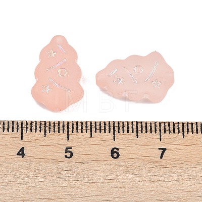 Frosted Transparent Acrylic Beads OACR-P029-04B-03-1