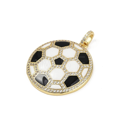 Brass Enamel & Micro Pave Cubic Zirconia Pendants KK-M322-06G-02-1