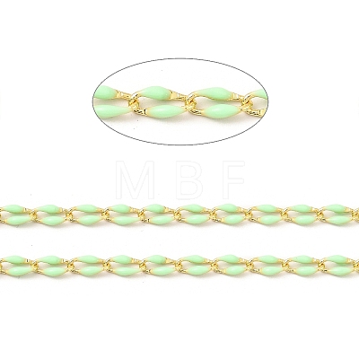 Brass Enamel Curb Chains CHC-C003-13G-04-1