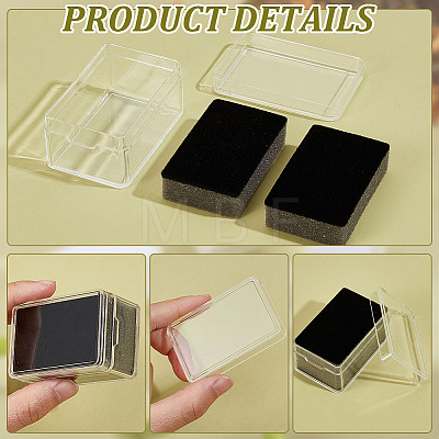 Rectangle Clear Plastic Loose Diamond Display Boxes CON-WH0092-60B-1