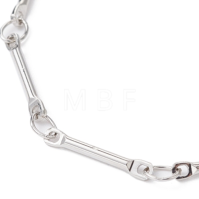 Brass Bar Link Chain Bracelet Making AJEW-JB01187-02-1