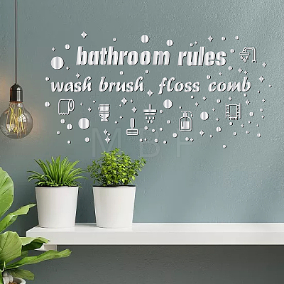 CREATCABIN 2Pcs Mirror Wall Stickers DIY-CN0002-02-1