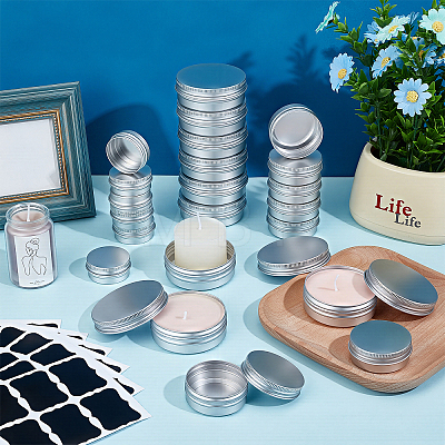 120Pcs 3 Styles Round Aluminium Tin Cans CON-WA0001-14-1