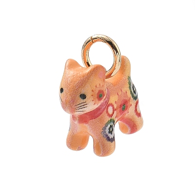 Spray Painted & Printed Brass Pendants KK-CBA109E-05A-1