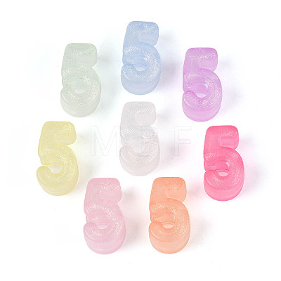Luminous Frosted Transparent Acrylic Beads TACR-T029-21F-1