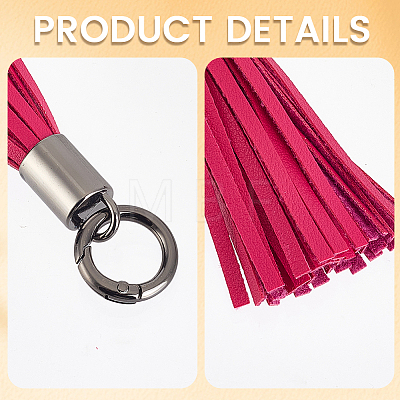 2Pcs Imitation Leather Tassel Pendant Decorations AJEW-CL0005-10A-1