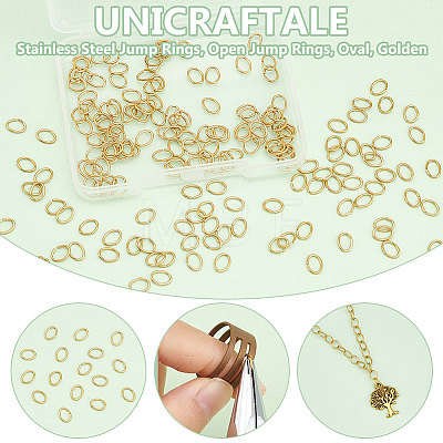 Unicraftale 100Pcs 304 Stainless Steel Jump Rings STAS-UN0055-26-1