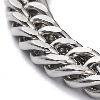 304 Stainless Steel Cuban Link Chain Bracelets X-STAS-A028-B064P-A-1