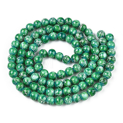 Drawbench Glass Round Beads GLAD-WH0001-01-04-1