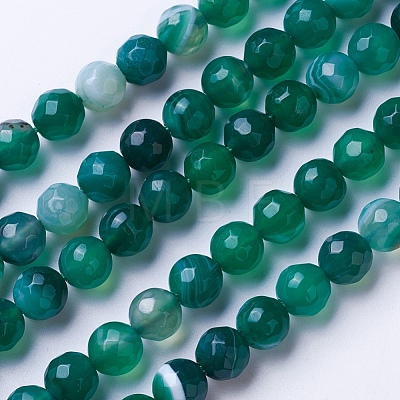 Natural Agate Beads Strands G-G754-8mm-1