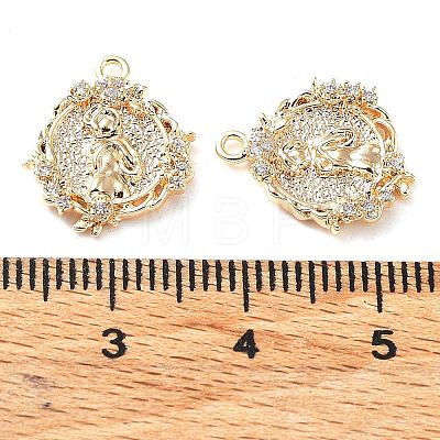 Rack Plating Brass Micro Pave Cubic Zirconia Pendants KK-K333-81G-1