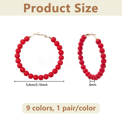 9 Pairs 9 Colors Acrylic Hoop Earrings EJEW-DC0001-52-1