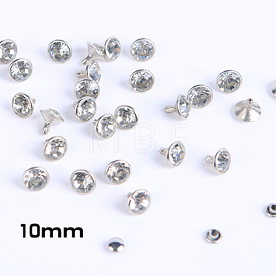 Brass Rhinestone Rivets KK-WH0035-13F-1