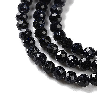 Synthetic Blue Goldstone Beads Strands G-A233-A01-01-1