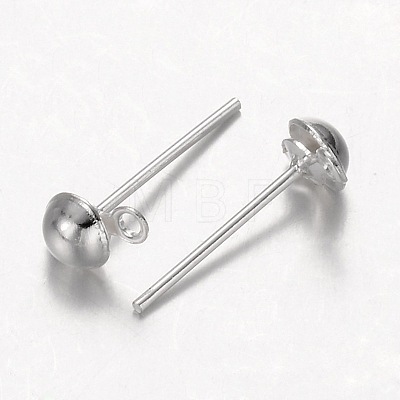 Iron Half Ball Post Ear Studs E219-S-1