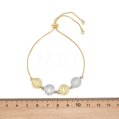 Brass Box Chain Slider Bracelets BJEW-C139-01A-GP-1