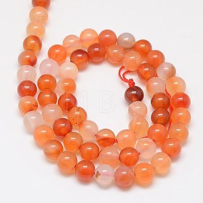 Natural Carnelian Beads Strands G-N0006-6mm-17-1