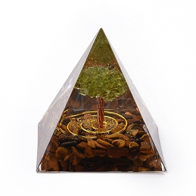 Resin Orgonite Pyramid Home Display Decorations G-PW0004-56A-09-1