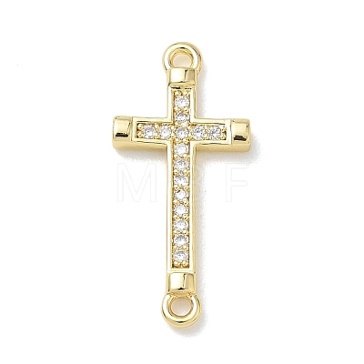 Easter Religion Brass Micro Pave Cubic Zirconia Connector Charms KK-T085-18H-G-1