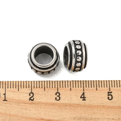 316 Surgical Stainless Steel Large Hole Beads STAS-Q326-10AS-07-1