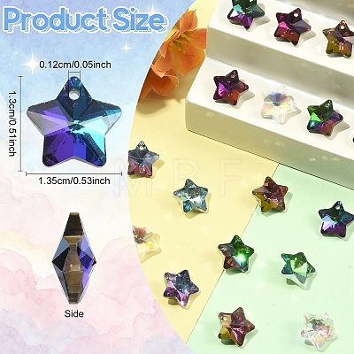 80Pcs 8 Colors Electroplate Glass Charms GLAA-YW0005-66-1