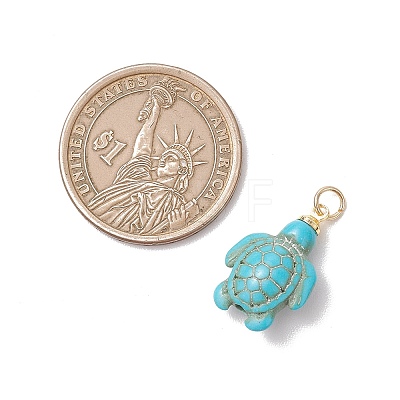 Dyed Synthetic Turquoise Pendnats PALLOY-JF05075-01-1