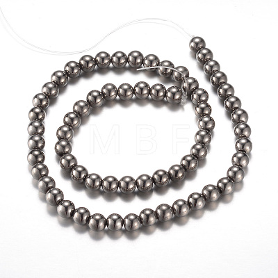 Electroplate Magnetic Synthetic Hematite Bead Strands G-A165A-6mm-05-1