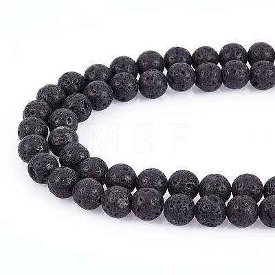 Synthetic Lava Rock Beads Strands G-S277-10mm-01-1