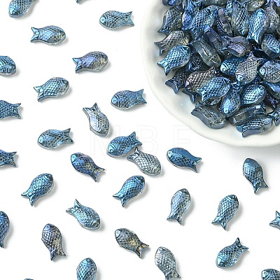 100Pcs Electroplate Transparent Glass Beads EGLA-YW0005-28B-1